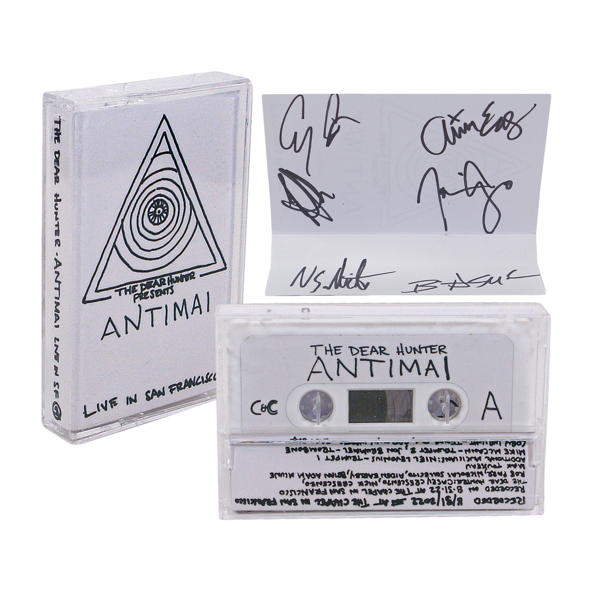The Dear Hunter - Antimai: Live in San Francisco Signed White - Cassette Tape
