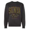 Sunya Collegiate Faded Black Crewneck